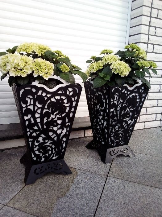 Урна садовая декоративная/ вазон уличный для цветов из металла