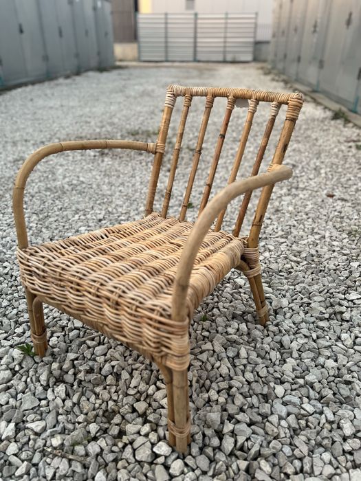 Fotel Ikea Jassa limitowany bambus i wiklina nowy boho