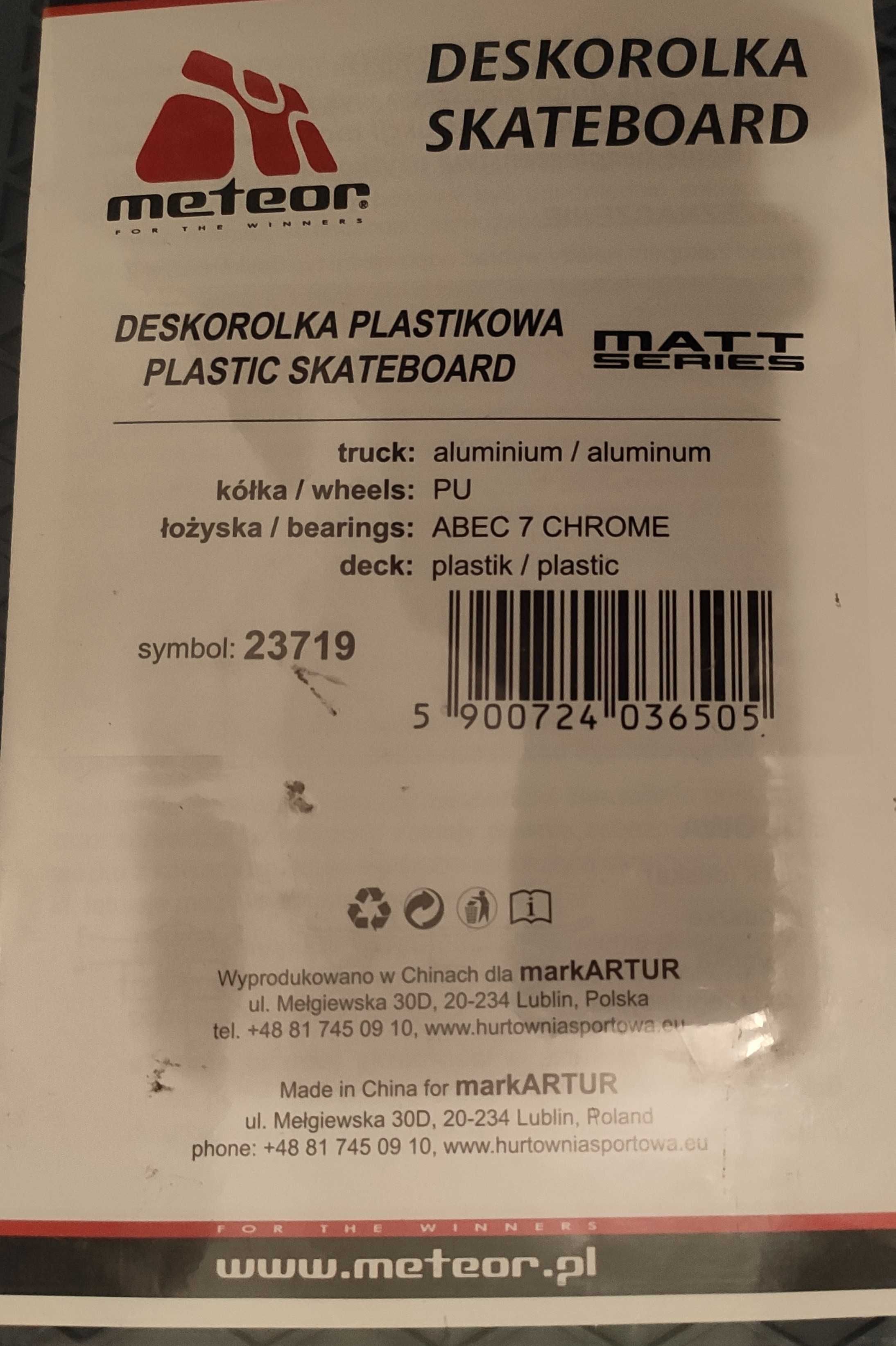 Deskorolka METEOR MATT SERIES - nowa, nieużywana!