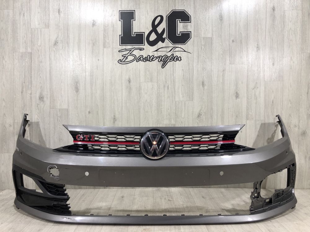 Бампер передний vw POLO 6 GTI / 2017 2018 2019 2020 г./ передній