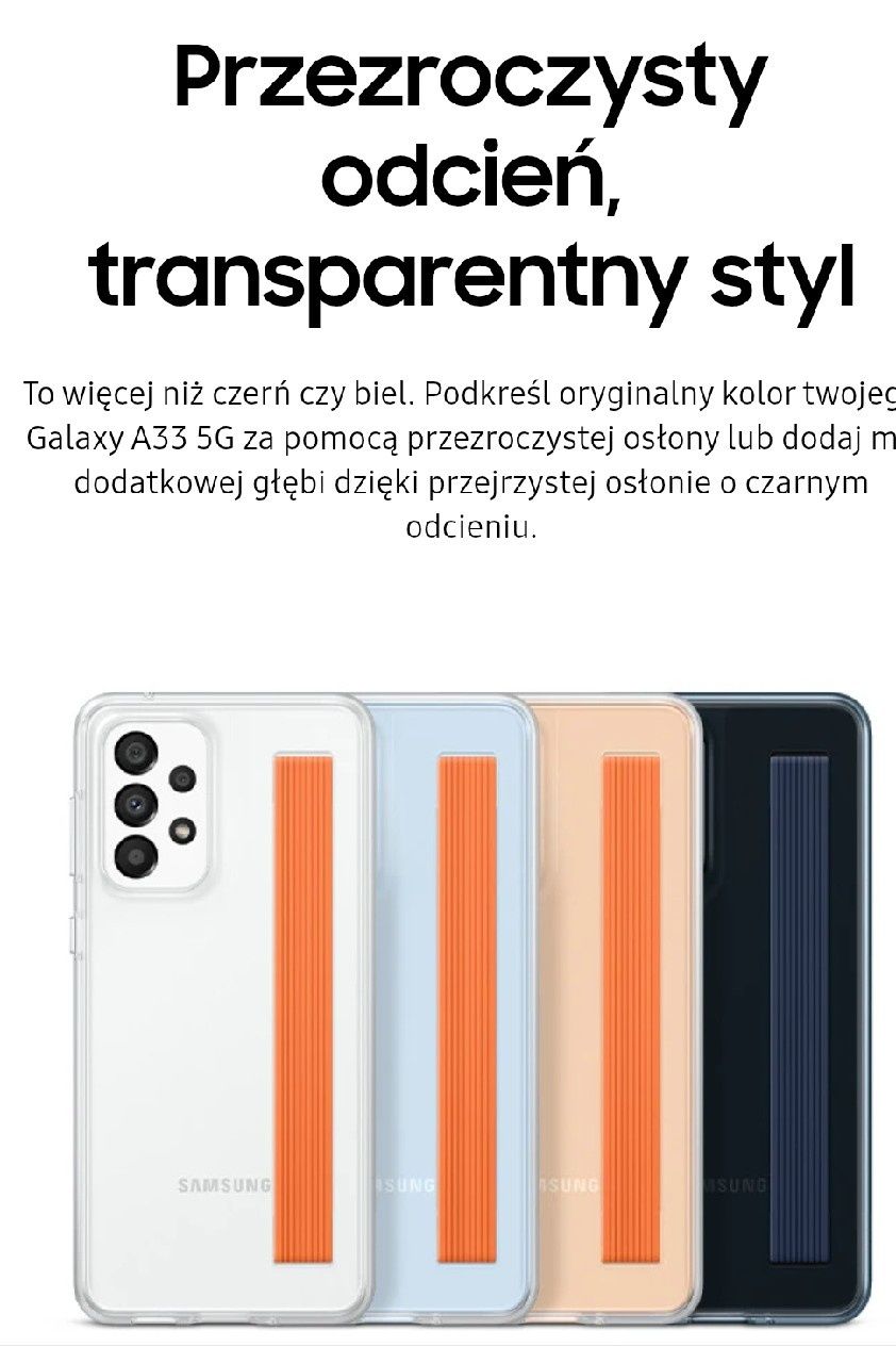 Oryginalne etui Samsung Galaxy A33 5G Slim Strap Cover,z paskiem, blue