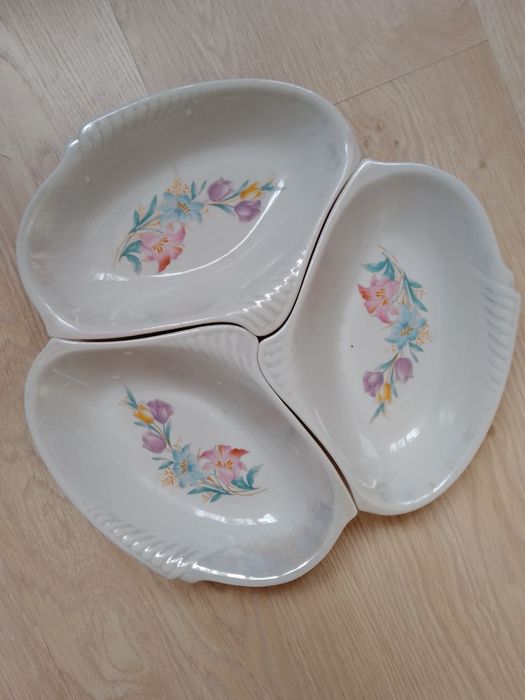 Набор посуды Менажницы салатницы фигурные фарфоровые 3 штуки