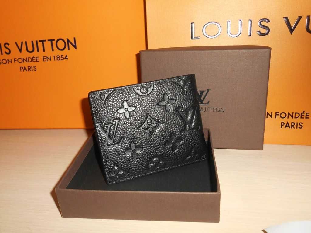 Louis Vuitton portmonetka Czarny portfel męski 09-43 prezent