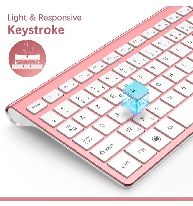 Zestaw bezprzewodowej klawiatury, 2,4 G, ultracienka, myszka