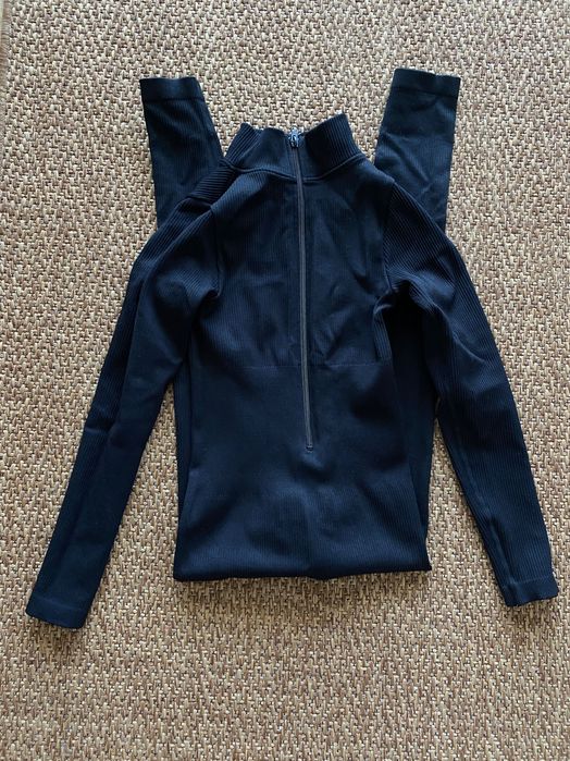 Czarny kombinezon nylon elastan mega wyszczuplający dopasowujący nowy