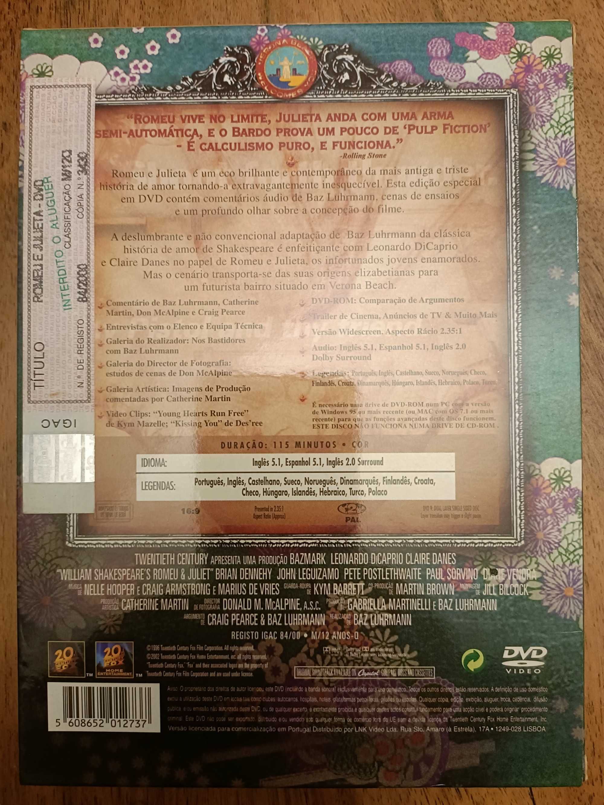William Shakespeare's - Romeu + Julieta (DVD) Edição Especial