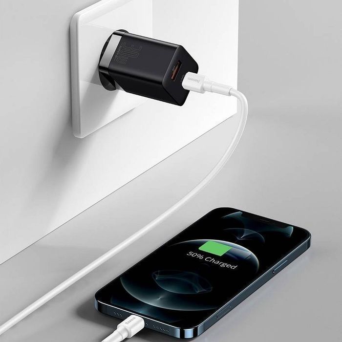 BASEUS ładowarka sieciowa USB A + Typ C PD QC3.0 30W CCSUPP-E01/CCC