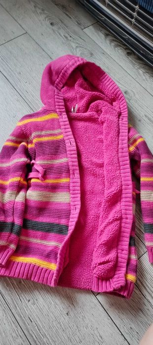 Paka ubrań dla dziewczynki kurtka, sweterki 122_128