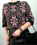 wzorzysty sweter damski  norweski styl s H&M akryl wełna alpaca