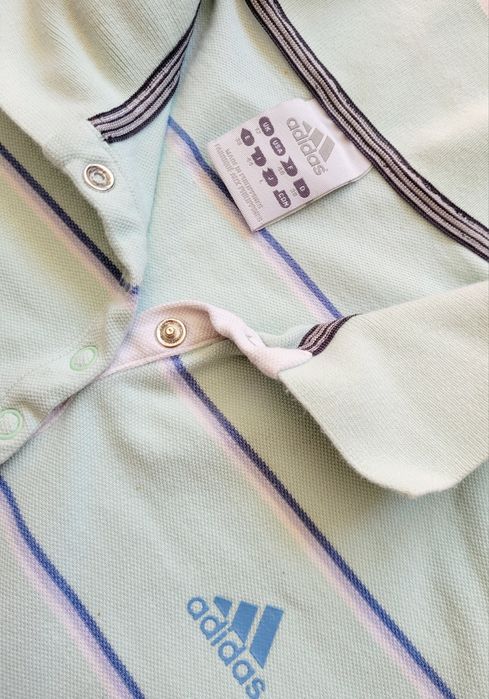 Koszulkadamska  polo miętowa Adidas pasuje na rozmiar 36/38