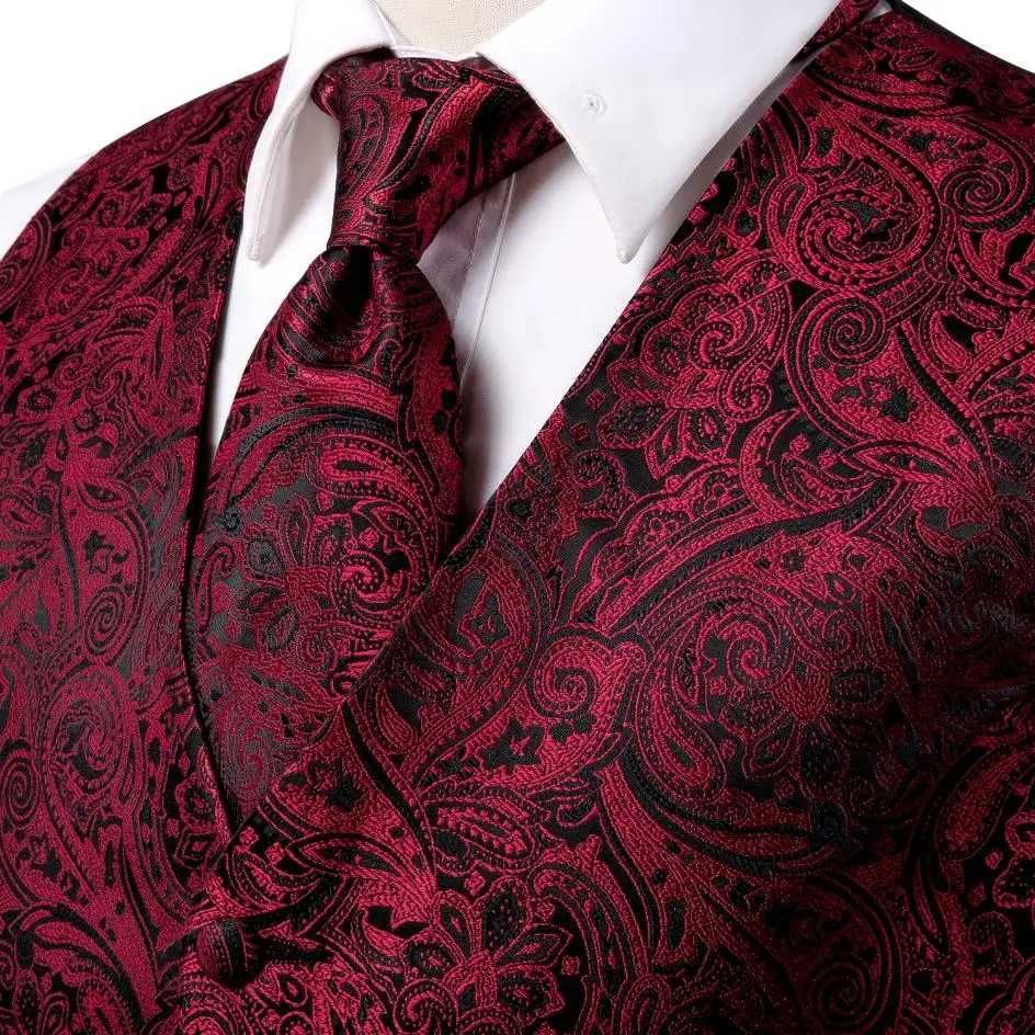 S M L XL Kamizelka elegancka garnituru czerwona czarna męska zestaw