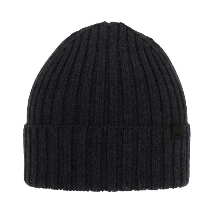 Czapka zimowa męska, ciemnoszara, 100% wełniana merino Nathan