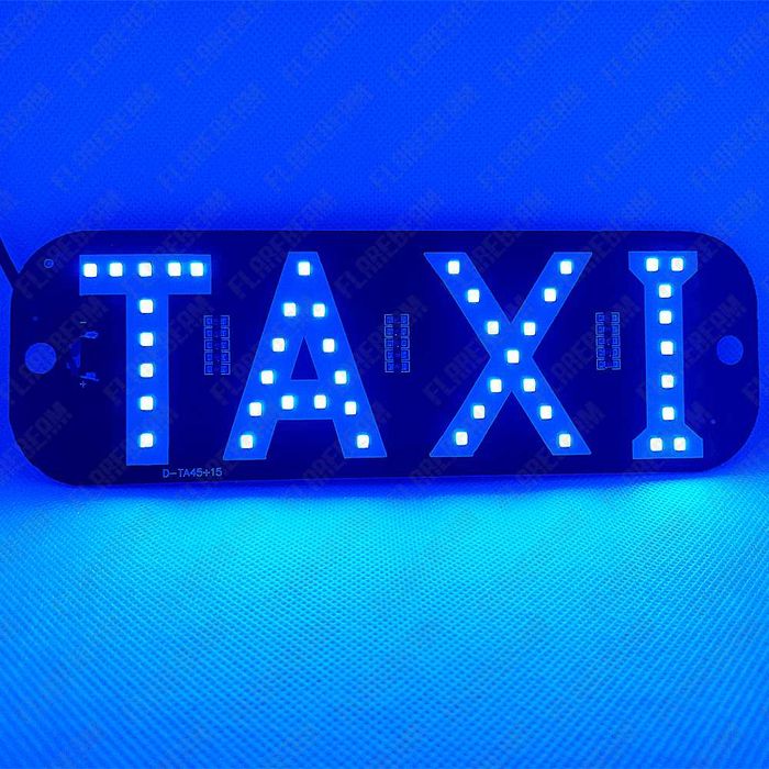 Табличка TAXI такси на стекло светодиодная диодная LED плафон шашка