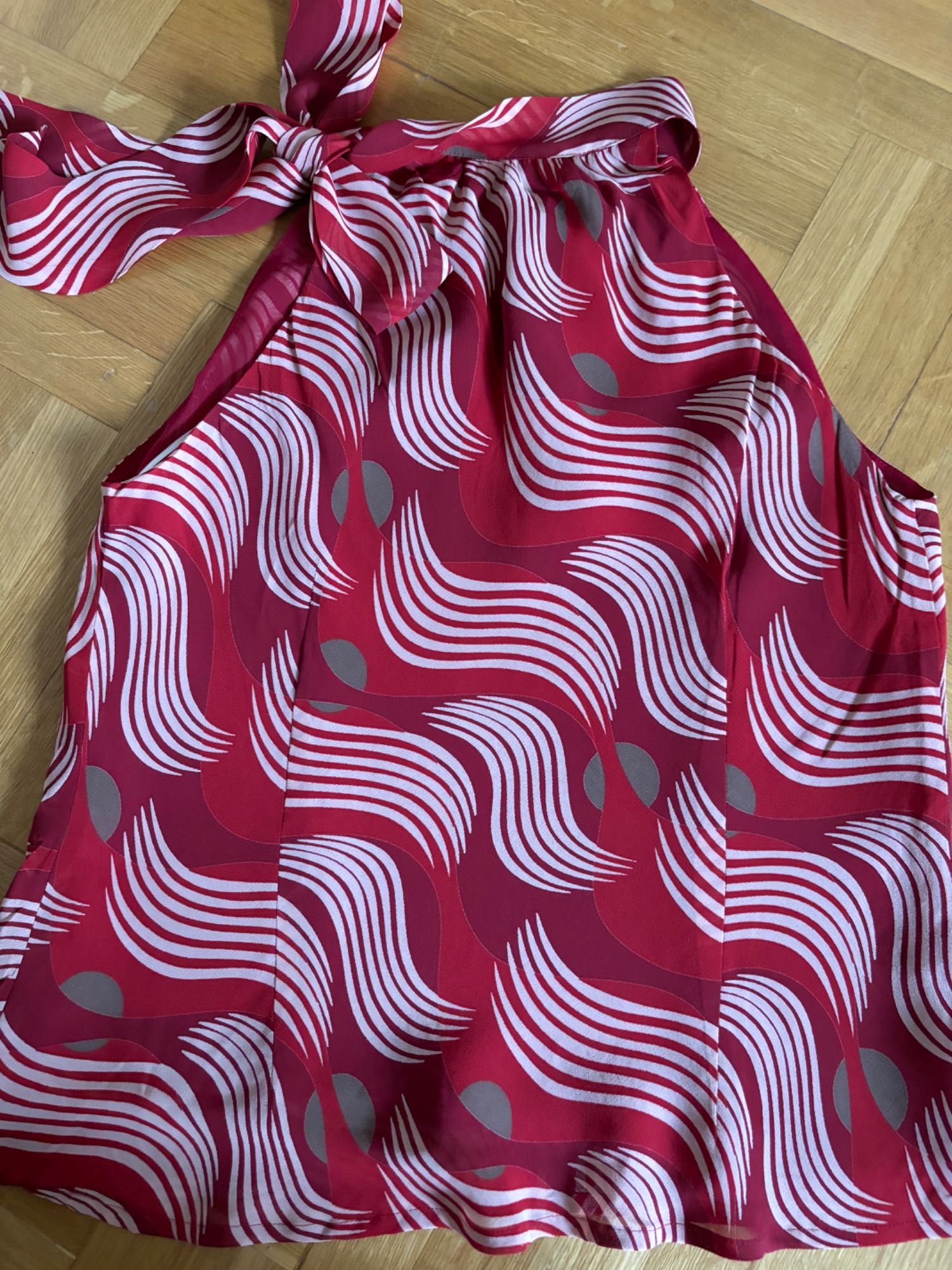 Top Marks & Spencer czerwono - bordowy z kokardą rozmiar 12/ 14 (40)
