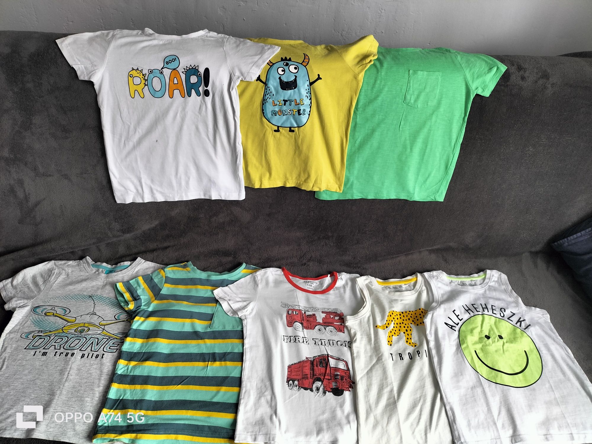 Bluzki,koszulki,t-shirty dla paczka do szkoły,zestaw 8 szt r 122/128