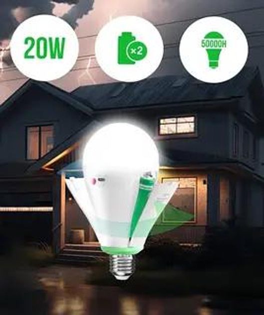 Светодиодная лампа UXI BL-801 E27 Type-C с двумя аккумуляторами 20W