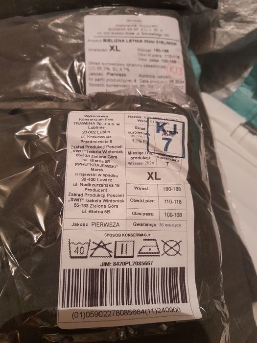 Koszulka 518L mon, wojskowa roz. XL,bielizna letnia