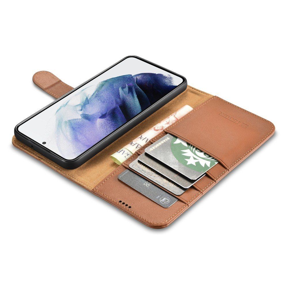 Etui Icarer Haitang Leather Wallet Samsung Galaxy S22 Ultra Brązowy