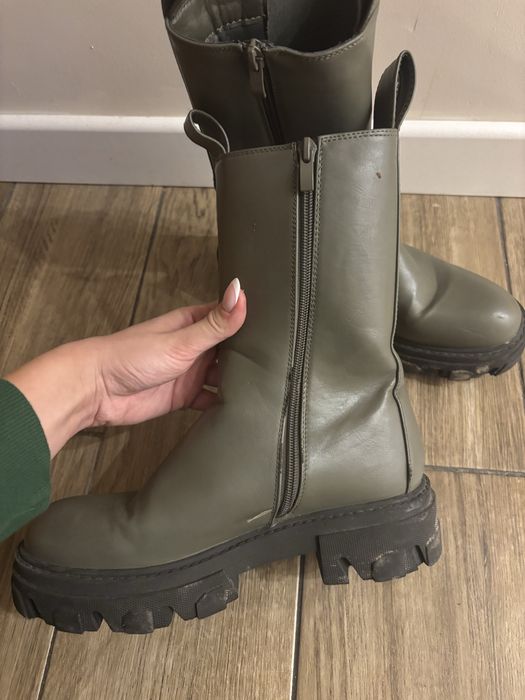 buty za kostkę khaki