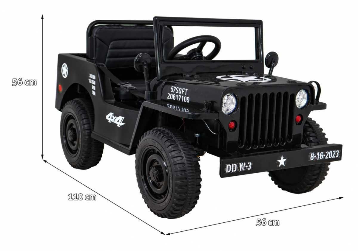 Auto autko Pojazd Retro Wojskowy 4x4 na akumulator dla dzieci