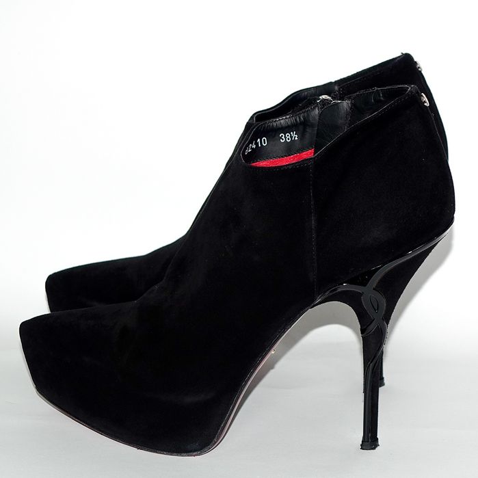 Cesare Paciotti Италия ботильоны на шпильке р.38,5 женские туфли замша