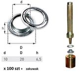 Oczka 100 szt do plandeki fi10 + zakuwak