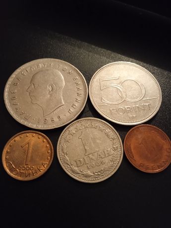 Лот монет з Греції, Югославії, Угорщини, Германії, Болгарії