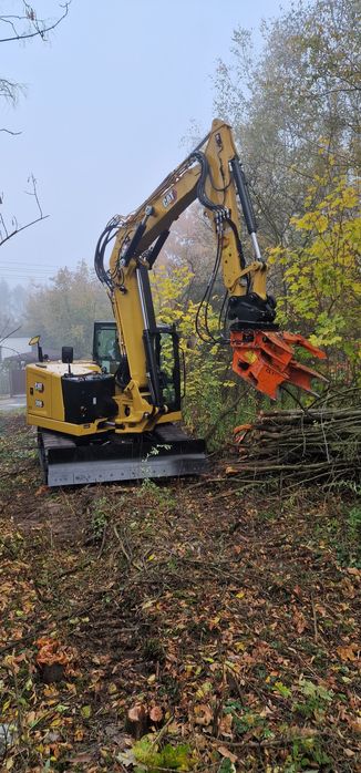 Wycinka drzew maszynowe oczyszczanie terenu skarpy rowy karczowanie