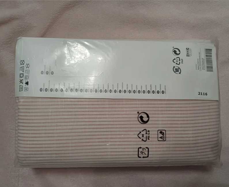 NOWY IKEA 140x200 Komplet Pościeli BERGPALM Rożowa Pościel w Paski