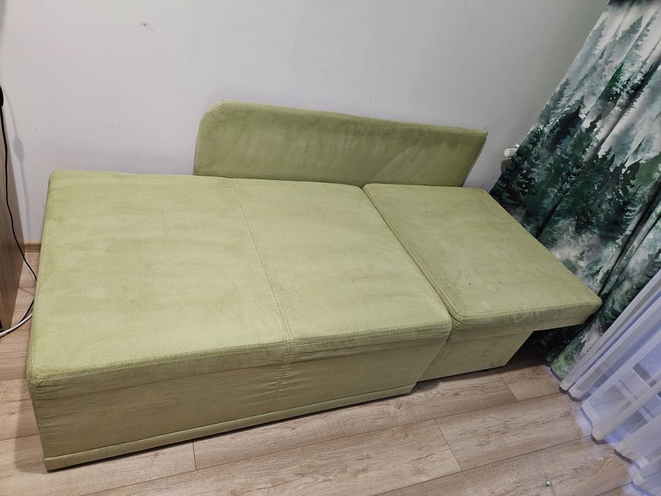 Tapczan rozkładany ZIELONY sofa fotel wersalka