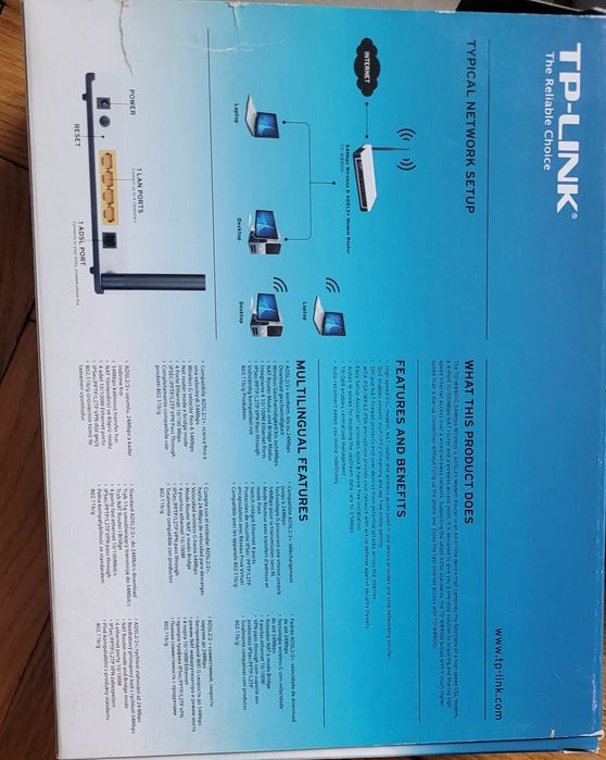 TP- Link Bezprzewodowy router 54M ADSL2+
