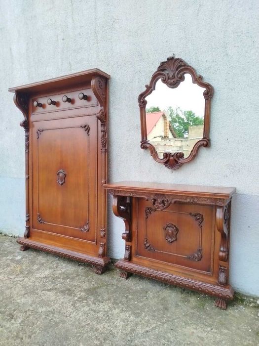 Zestaw do przedpokoju wieszak konsola lustro