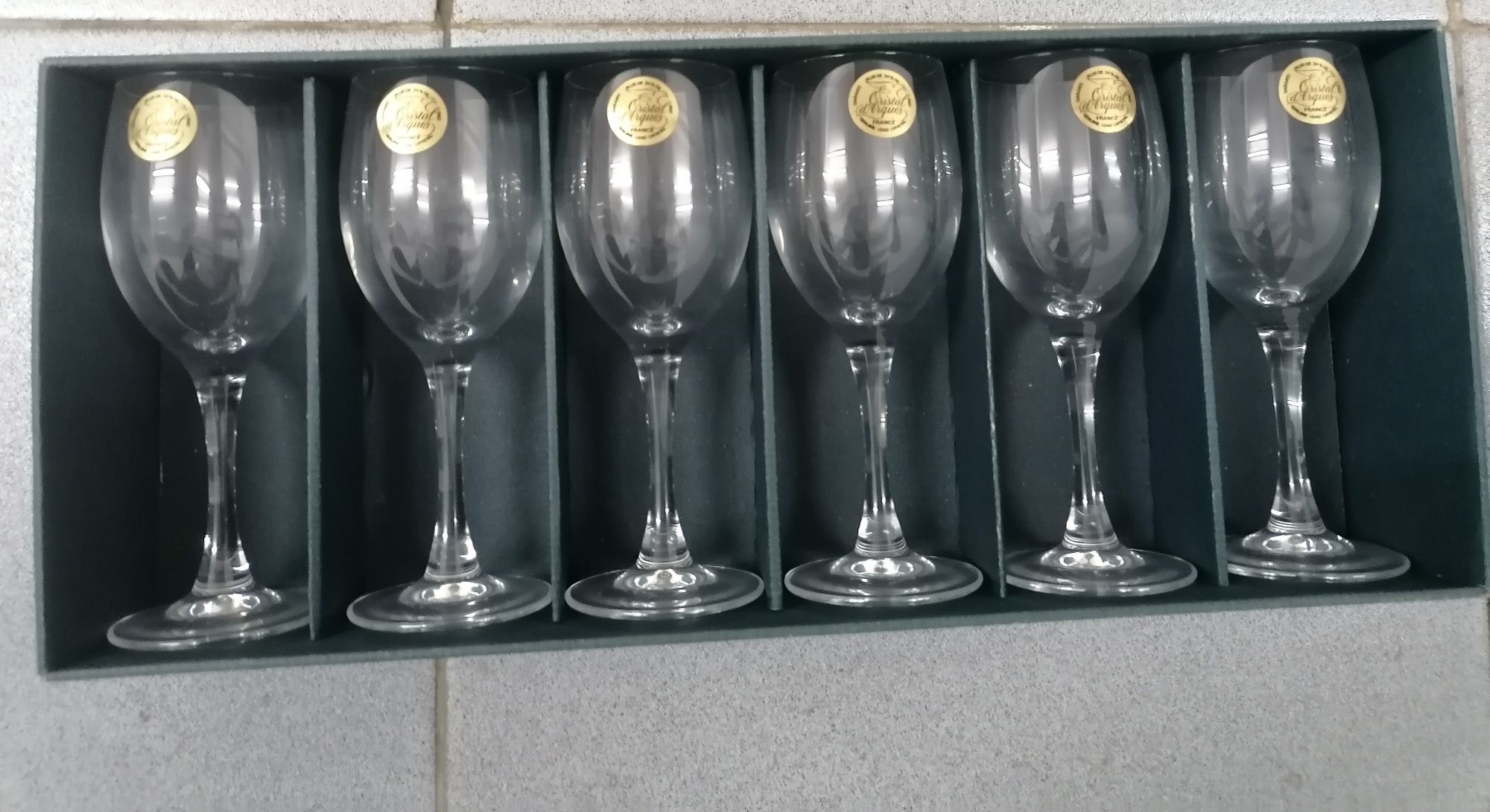 Conjunto de 6 copos de Cristal de Arques