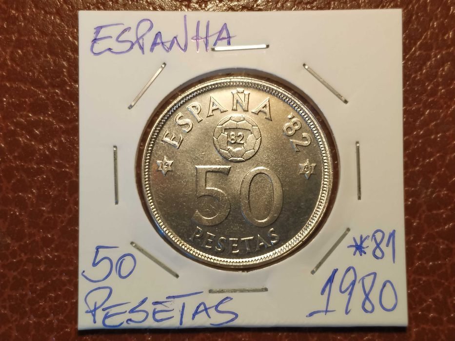 902 Moeda de 50 pesetas de 1980 *81 Espanha 82