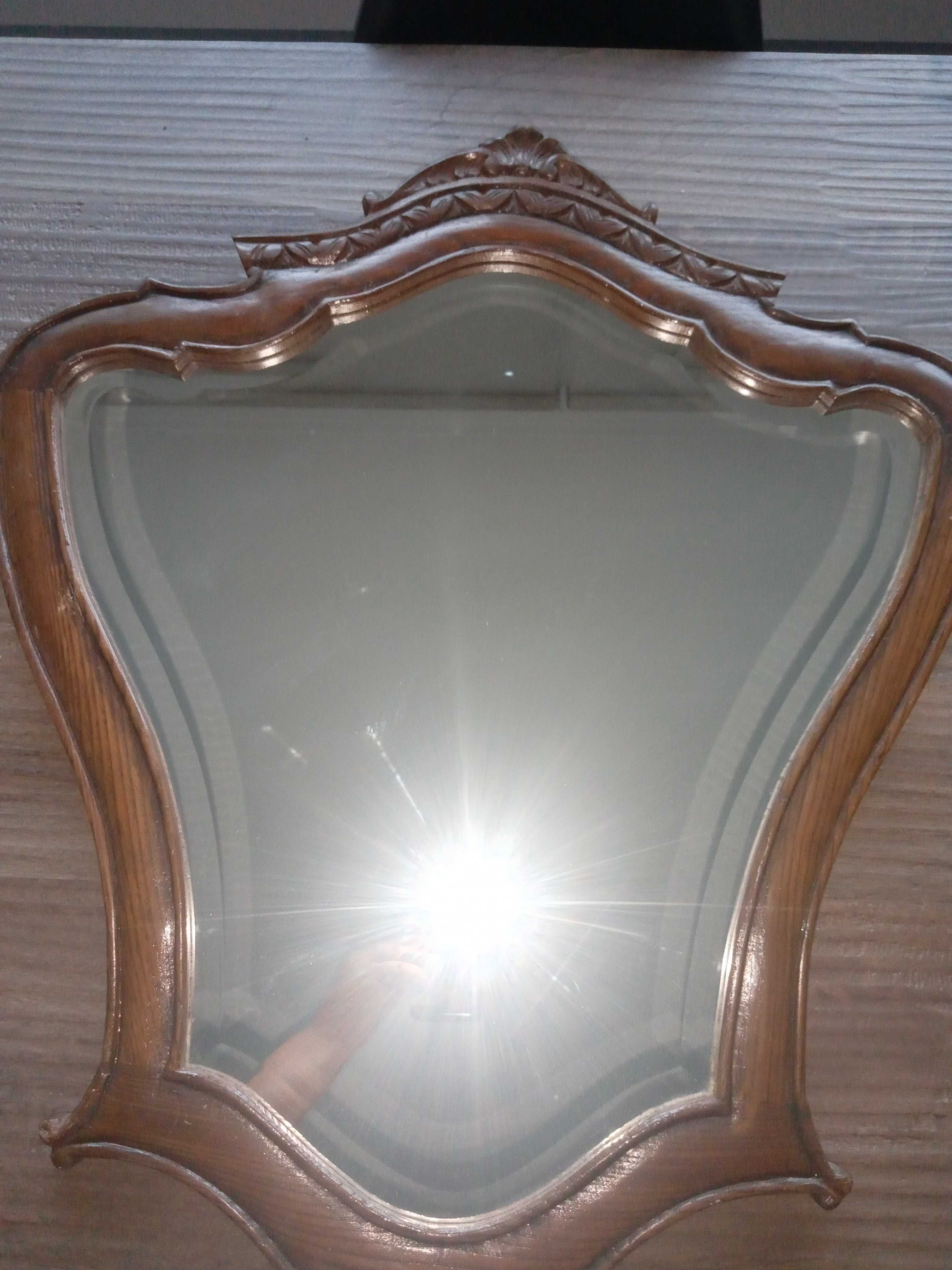Espelho vintage antigo em madeira anos 60