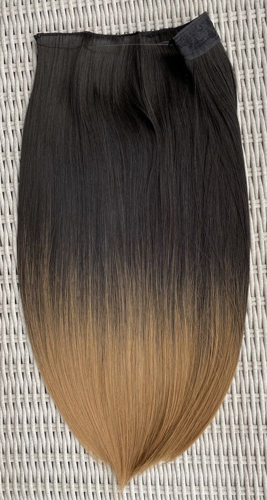 Premium Ultra włosy doczepiane, czarny/c. blond/ombre na żyłce ( 378 )