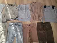 Zestaw spodnie jeansowe bluzka bluza sweterek sweter s