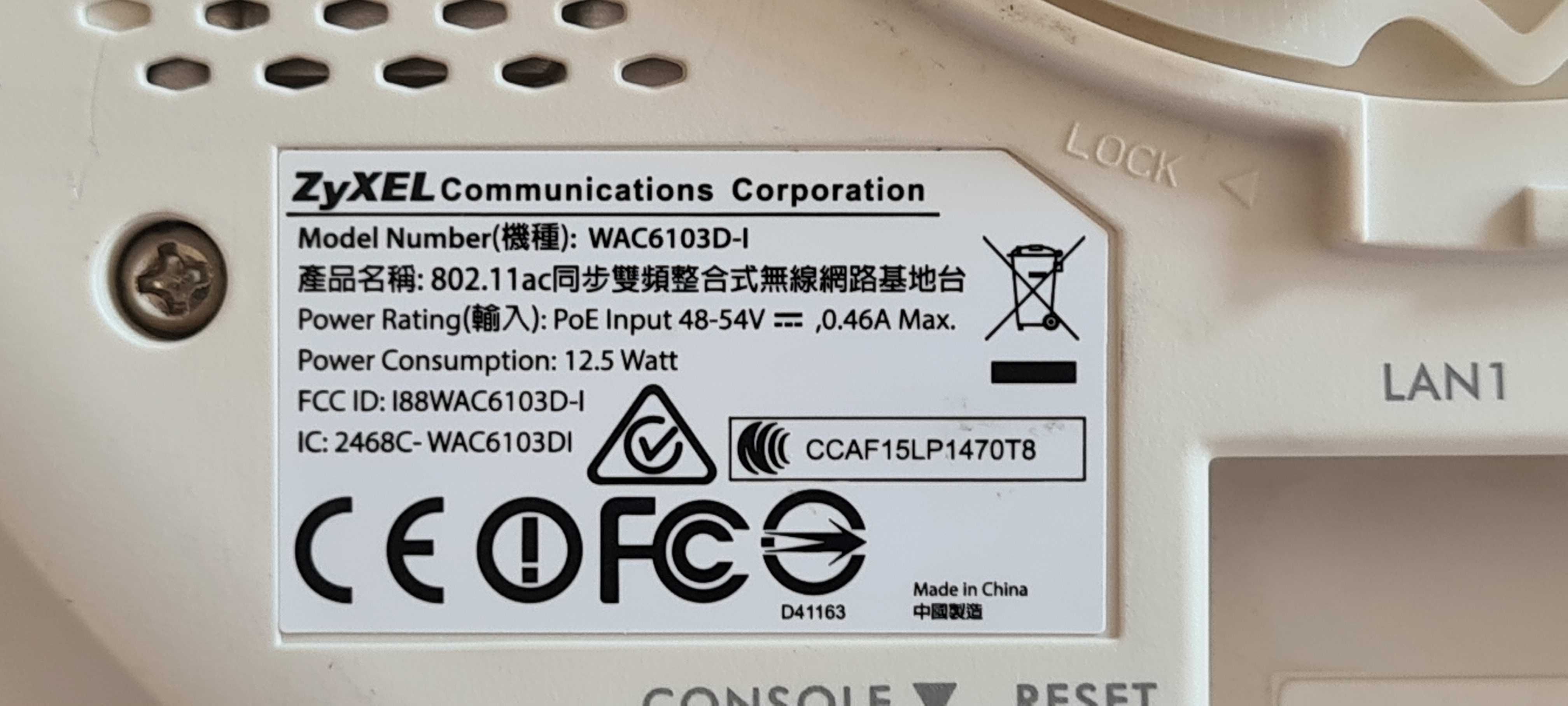 Access Point ZYXEL WAC6103D-I 2.4 oraz 5Ghz DUAL