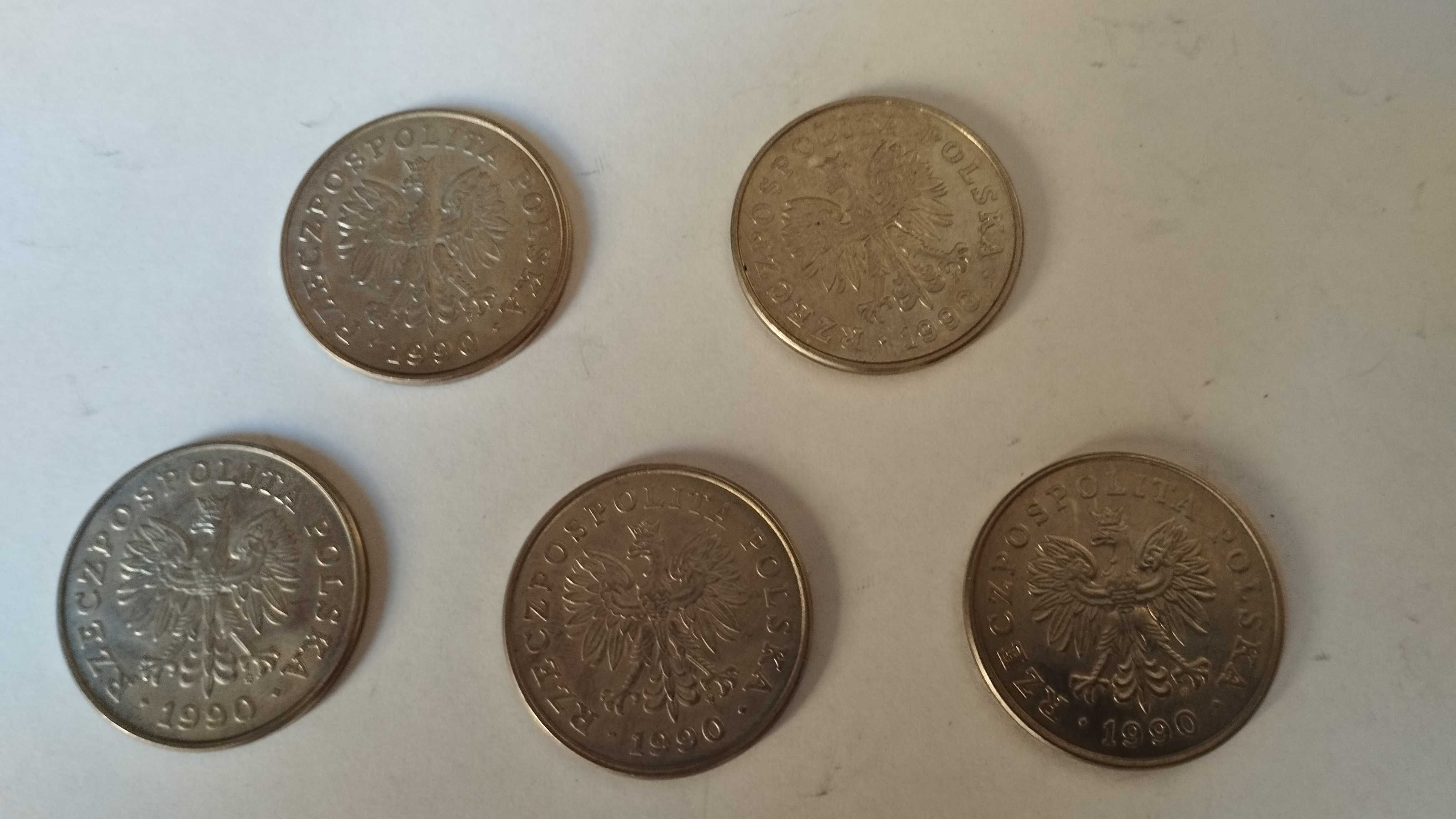 Monety 100 złotych 1990 r. - 5 sztuk