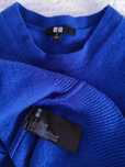 Sweter damski  wełna 100 %  Uniqlo r. S kolor chabrowy