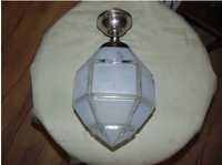Przedwojenny mosiężny niklowany plafon,lampa