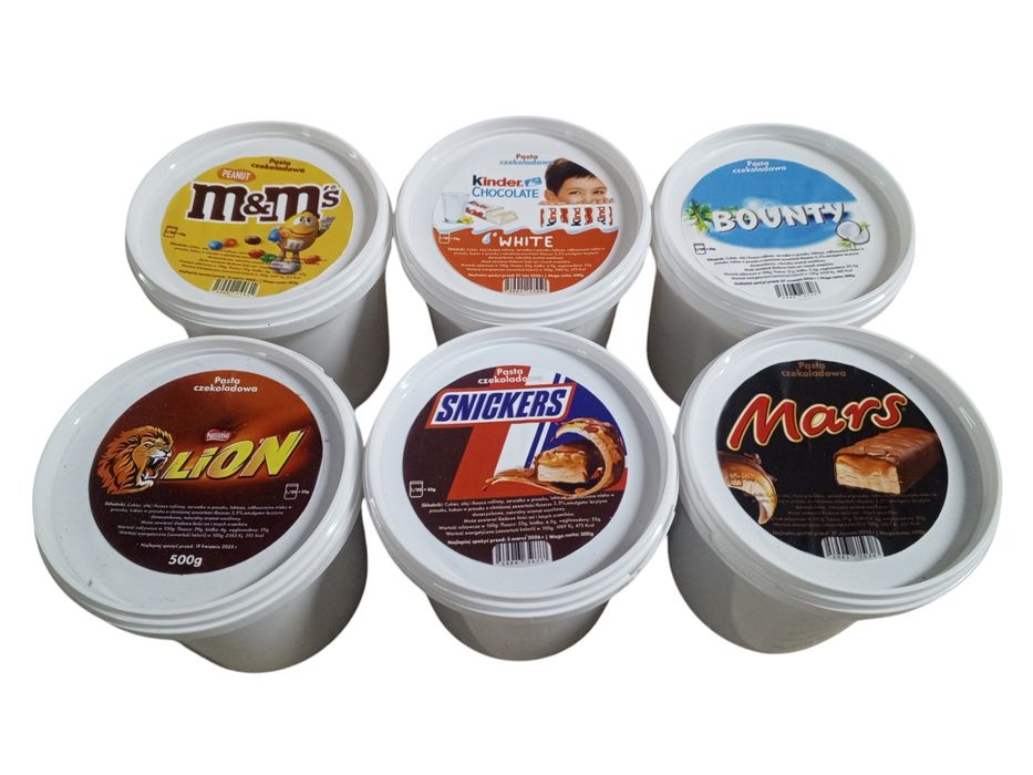Шоколадні пасти. Kinder, snickers, lion, mars, bounty pasta