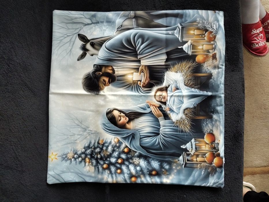 Świąteczna dwustronna nowa poszewka na poduszkę