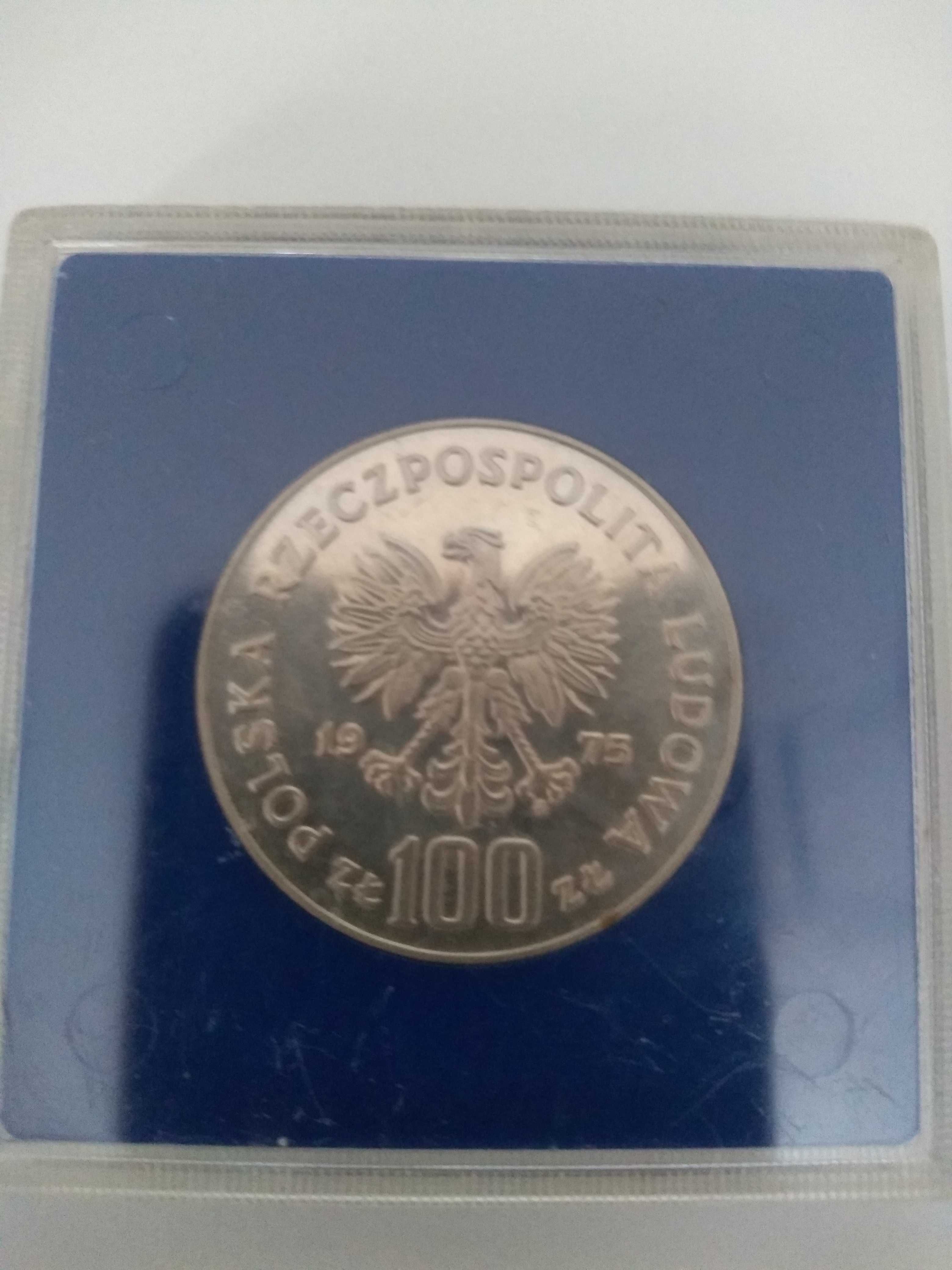 Srebrna moneta kolekcjonerska 100 złotych H. Modrzejewska.