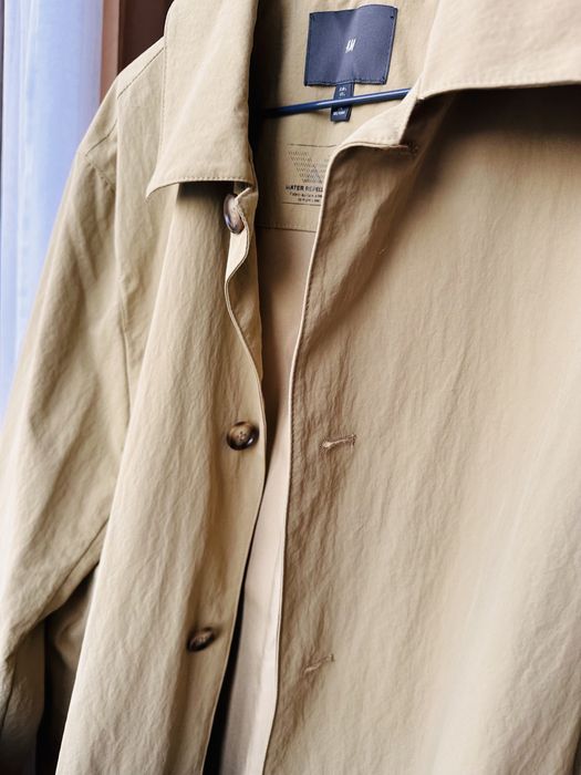 Плащ пальто тренч hm h&m водонепроницаемый H&M Beige coat Size Large