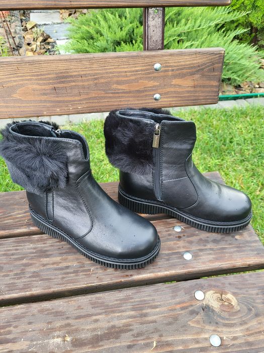 Зимові черевики для дівчаток. Шкіряні.