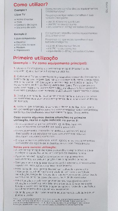 Tomada extensão elétrica inteligente - nova - portes grátis