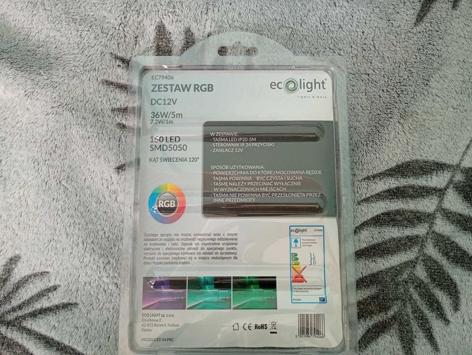 Zestaw Taśmy LED RGB 5050 36W 5m 12V DC