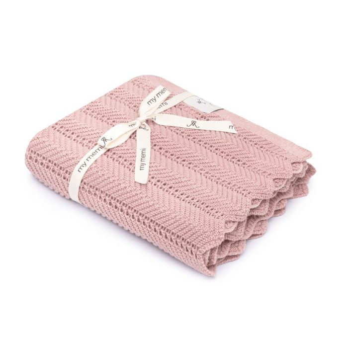 Bambusowy kocyk feather powder pink - My Memi
