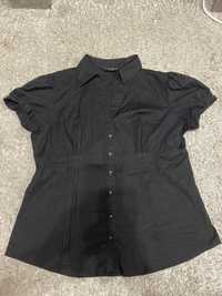 Koszula czarna z krótkim rękawem bufki 44 xxl